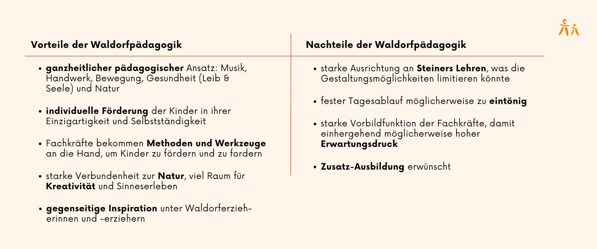Übersicht der Vorteile und Nachteile der Waldorfpädagogik