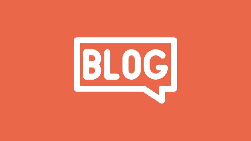 Sprechblase mit der weißen Aufschrift „BLOG“ auf orangem Hintergrund.